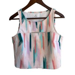 DECREE Spandex High-Neck Pastel Colored Workout Crop Top Women’s Large